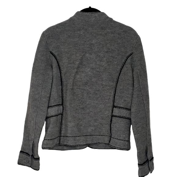 Talbots Wool Jacket Ladies Size Medium Gray 100% Merino Wool 6 Button Front - Picture 3 of 9